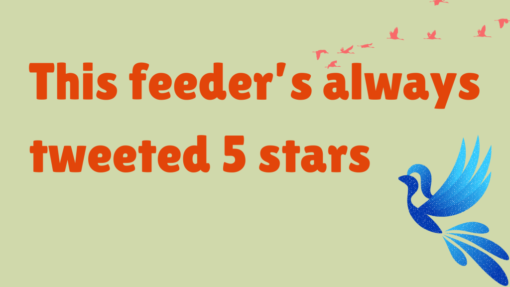 This feeder’s always tweeted 5 stars.