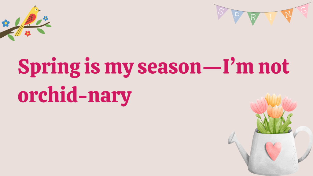 Spring is my season—I’m not orchid-nary