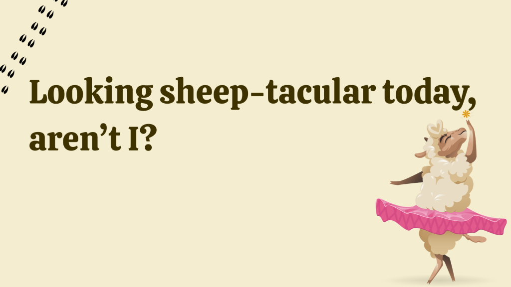 Looking sheep-tacular today, aren’t I?